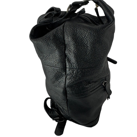 Large vintage ENSOEN Edition black backpack 100% pebbled leather main image 10